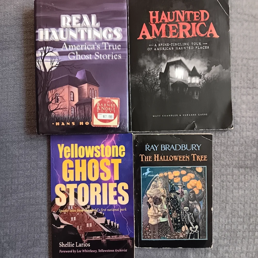 Lot Of 4 Paranormal Spooky Books Haunted Ghost Halloween Fall Gothic Creepy